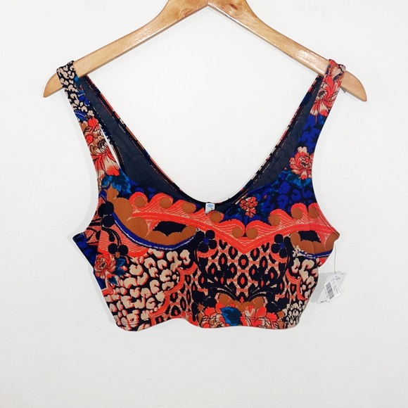 Free People Other - FREE PEOPLE Movement Sports Bra  Black/Blue/Orange Size Large NWT
